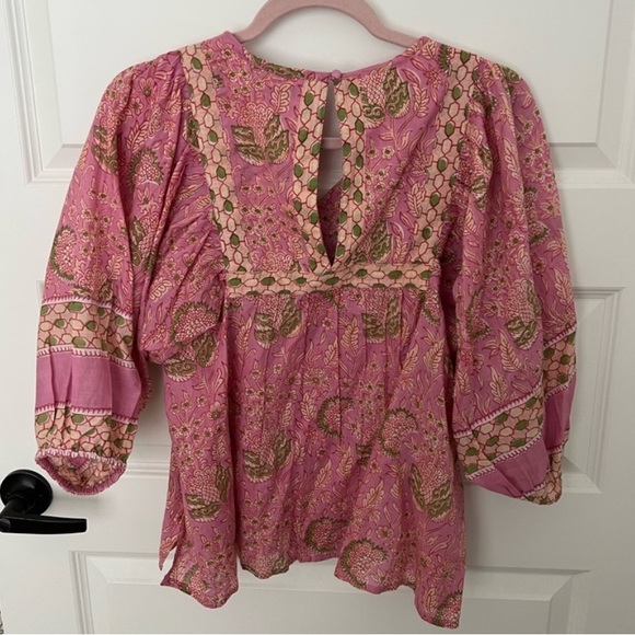Cleobella Pink and Green Boho Top - Picture 4 of 5